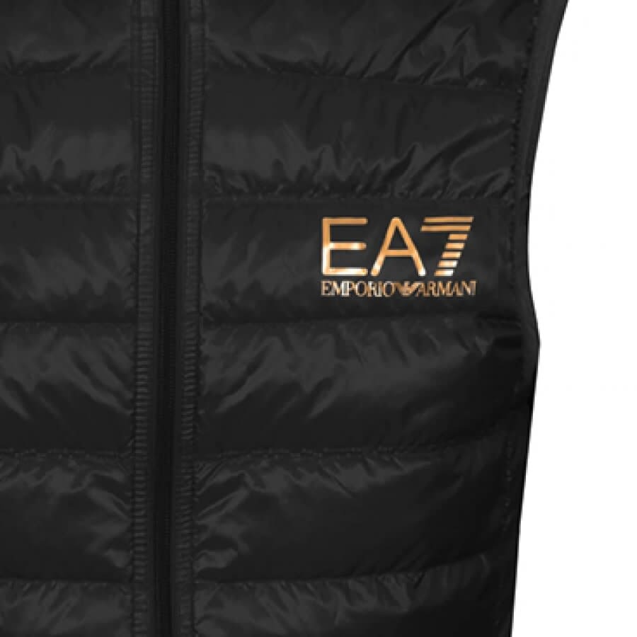 EA7 Emporio Armani Quilted Gilet Black Mainline Menswear Denmark